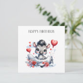 Zebra-Flugzeug-Geburtstag Einladung (Stehend Vorderseite)