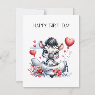 Zebra-Flugzeug-Geburtstag Einladung