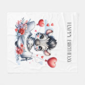 Zebra-Flugzeug-Geburtstag Fleecedecke (Vorderseite (Horizontal))