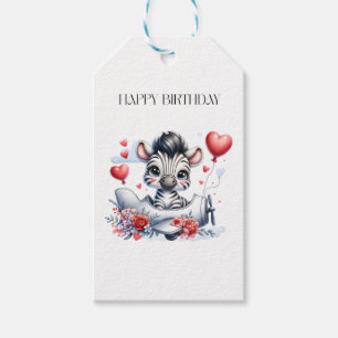 Zebra-Flugzeug-Geburtstag Geschenkanhänger