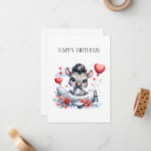 Zebra-Flugzeug-Geburtstag Mitteilungskarte (Vorderseite/Rückseite Beispiel)