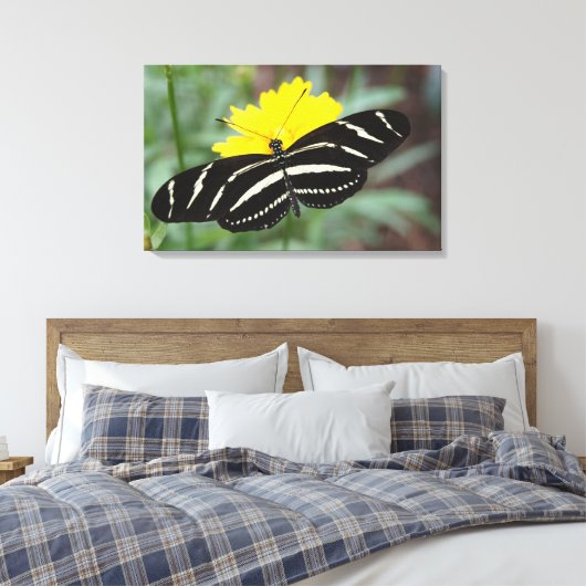 Zebra Flutterby Leinwanddruck (Insitu (Schlafzimmer))