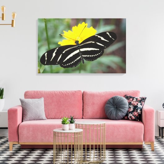 Zebra Flutterby Leinwanddruck (Insitu (Wohnzimmer))