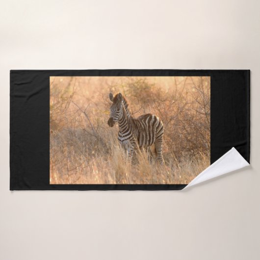 Zebra foal in morning light badhandtuch set (Badehandtuch)