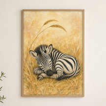 Zebra-Fohlen-Schlaf-Wasserfarben-Whimsical-Kunstpo