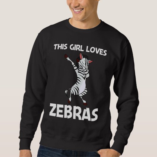 Zebra For Girls Kids African Zoo Animal 1 Sweatshirt (Vorderseite)