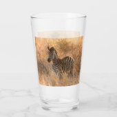 Zebra foto in Morgensonnenaufgang Foto Glas (Rückseite)