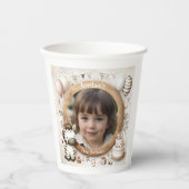 Zebra-Foto-Rahmen für Kindergeburtstage Pappbecher (Vorderseite)