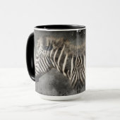 Zebra Fotografie Moderne Wasserfarbe Tasse (Vorderseite Links)