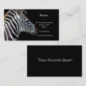 Zebra-Fotografie-Visitenkarten Visitenkarte (Vorne/Hinten)