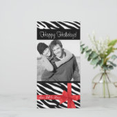 Zebra-Fotokarte Feiertagskarte (Stehend Vorderseite)