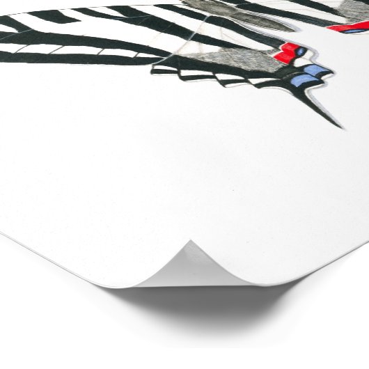 Zebra Frack Butterfly Kunstdrucken Poster (Ecke)