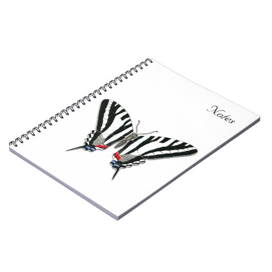 Zebra Frack Butterfly-Notebook Notizblock (Linke Seite)