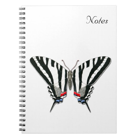 Zebra Frack Butterfly-Notebook Notizblock (Vorderseite)