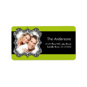 Zebra Frame Lila FOTO Rücksendeadresse Adressaufkleber (Vorne)