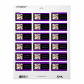 Zebra Frame Lila FOTO Rücksendeadresse Adressaufkleber (Vorne)