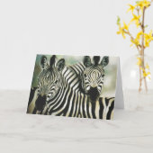 "Zebra-Freunde " Karte (Gelbe Blume)