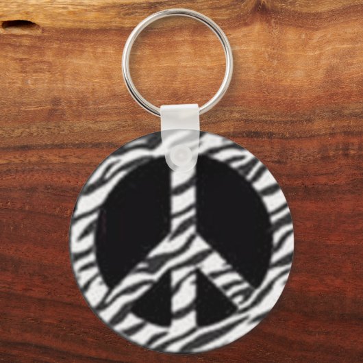 Zebra-Frieden Schlüsselanhänger (Vorderseite)
