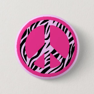 Zebra-Friedensknopf Button