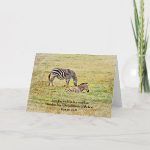 Zebra Friedlich Scene Bible Verse Card Karte
