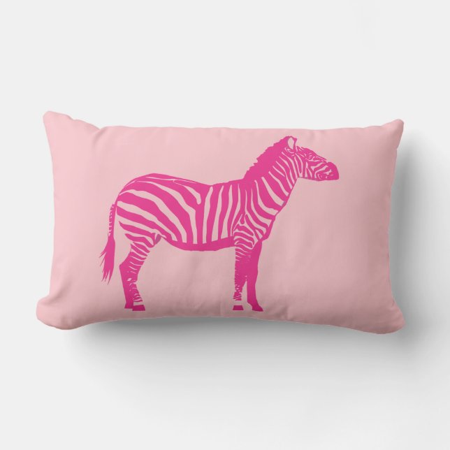 Zebra - Fuchsien und hellrosa Lendenkissen (Vorderseite)