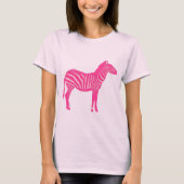 Zebra - Fuchsien und hellrosa T-Shirt (Vorderseite)