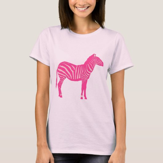 Zebra - Fuchsien und hellrosa T-Shirt (Vorderseite)