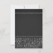 Zebra Funkel Silber Schwarz Glam Chic Tischzahl Einladung (Rückseite)