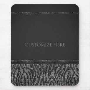 Zebra-Funkeln-Pailletten-Glam-Chic-Modern-Glamour Mousepad