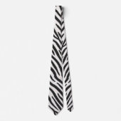Zebra Fur Black & White Realistic Animal Print Krawatte (Vorderseite)