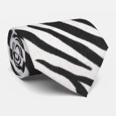 Zebra Fur Black & White Realistic Animal Print Krawatte (Gerollt)