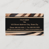 Zebra Fur Business Card Visitenkarte (Rückseite)