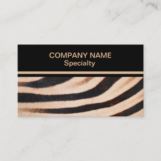 Zebra Fur Business Card Visitenkarte (Vorderseite)