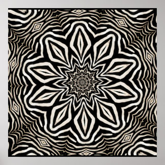 Zebra Fur Kaleidoskop Abstrakt Poster
