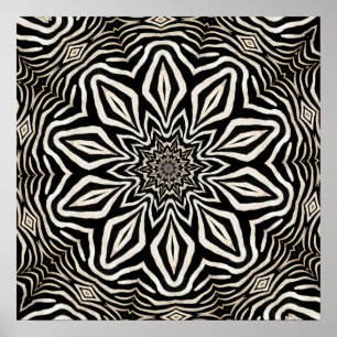Zebra Fur Kaleidoskop Abstrakt Poster