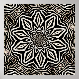 Zebra Fur Kaleidoskop Abstrakt Poster