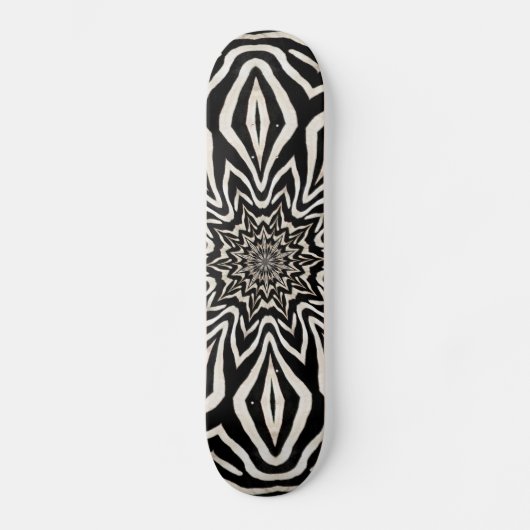 Zebra Fur Kaleidoskop Abstrakt Skateboard (Vorderseite)