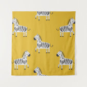 Zebra für Kinder: Nahtloses Muster Wandteppich (Vorderseite)