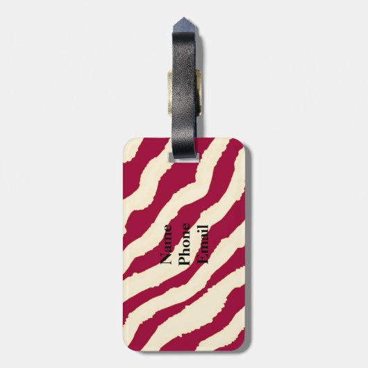 Zebra Fur Muster Gepäckanhänger (Rückseite vertikal)