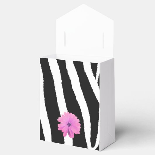 Zebra Fur Muster mit Blume Geschenkschachtel (Geöffnet)