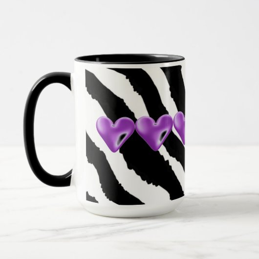 Zebra Fur Print mit Herz Tasse (Links)