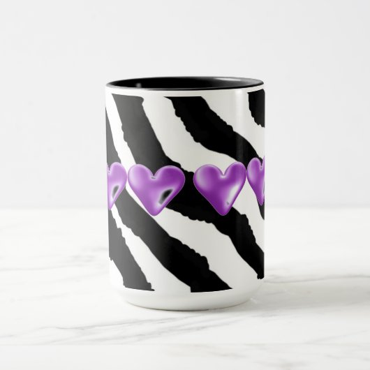 Zebra Fur Print mit Herz Tasse (Zentrum)