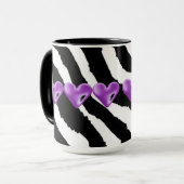Zebra Fur Print mit Herz Tasse (Vorderseite Links)