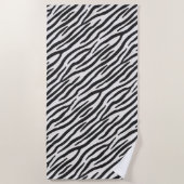 Zebra Fur Realistisch Animal Print Blue Monogram Strandtuch (Vorderseite)