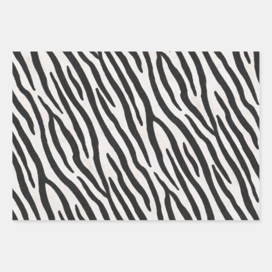Zebra Fur Realistisch gestreifte Wild Animal Print Geschenkpapier Set (Vorderseite 2)