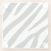 Zebra Fur Realistische Tierdruckexotie Glasuntersetzer (Rückseite)