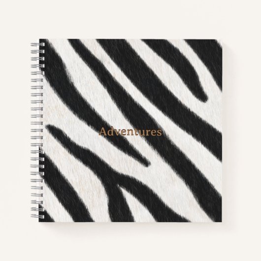 Zebra Fur Realistischer Tierdruck Personalisiert Notizblock (Vorderseite)
