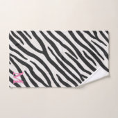 Zebra Fur Realistisches Pink-Monogramm Badhandtuch Set (Handtuch)