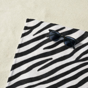 Zebra Fur Realistisches Pink-Monogramm Strandtuch