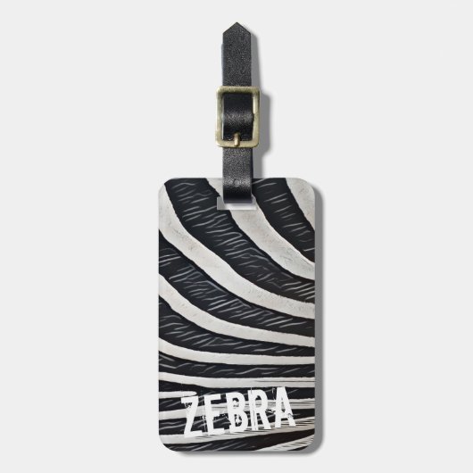 Zebra Fur Schwarz-Weiß-Design für Tierlover Gepäckanhänger (Vorderseite vertikal)